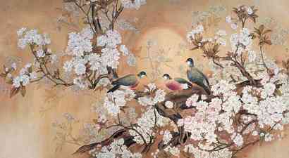 王领华 花鸟 镜心